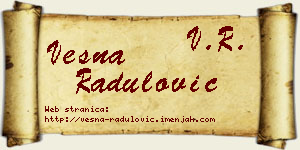 Vesna Radulović vizit kartica